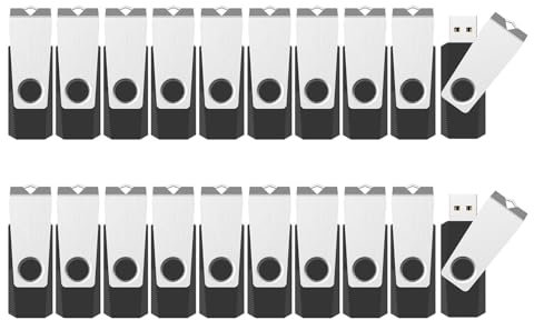 KEXIN 20 Pack USB Flash Drives 8GB USB Stick USB 2.0 Memory Stick Swivel Flash Drive with Pack of 20 Thumb Drive 8GB Flash Drive