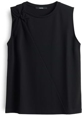 someday Damen Top | KESSIE Slim Jerseytop mit Knotendetail Black, 36