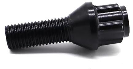 Bulloni per Ruote,Dadi per Ruote 4 bulloni di bloccaggio Uso adatto per cerchi in lega Uso adatto per auto, dadi, neri M12x1,5, 17 mm, conici esagonali, Uso adatto per BMW Serie 1, 3, 5, 6, 7, 8, E36,