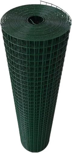 HGOuhK Clôture en Filet Grillage Enduit de PVC Vert, Rouleaux de Grillage, clôture décorative en Treillis métallique, Support for Plantes d'extérieur clôture de Jardin(1.9mm)