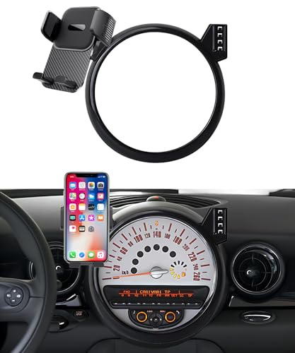 LAUFITMT Car Phone Holder for 2007-2013 BMW MINI Cooper Accessories Screen Fixed Clip Adjustable 360 Degree Rotation Cell Phone Mount Hands Free