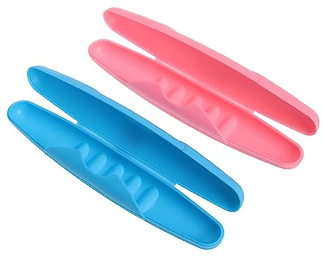 DECORNIJIA 2 Stück-Pack Tragbare Aufbewahrungsboxen für Zahnbürsten aus Abs mit Praktischem Dichtungsverschluss für Reisen in Blau und Rosa