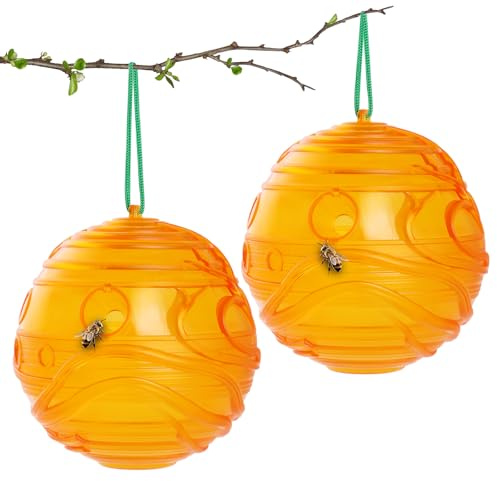 Joogee 2er-Pack Wespenfallen, Hornissenfallen, Gelbjackenfallen, Bienenfallen, Hornissenfallen, Bienenfallen, Wespen für draußen, Garten, ohne Bodennaht