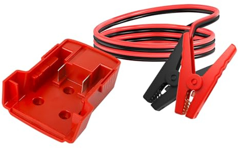 Starthilfeadapter für Autos, kompatibel mit Milwaukee Akku, 12 AWG, 1,8 m, tragbare Starthilfe, Starthilfekabel für Autos, Stromversorgung zum Starten von leichten Fahrzeugen (Red for Milwaukee)