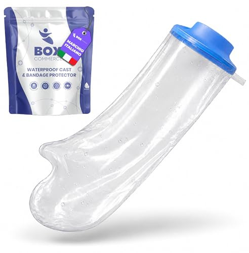 Box Commerce Protector Escayola Brazo Adulto para Ducha, Piscina - Funda Impermeable de Silicona Suave Comoda para Cubrir Vendajes, Yeso, Heridas, Quemaduras - Bolsa Hermetica Reutilizable
