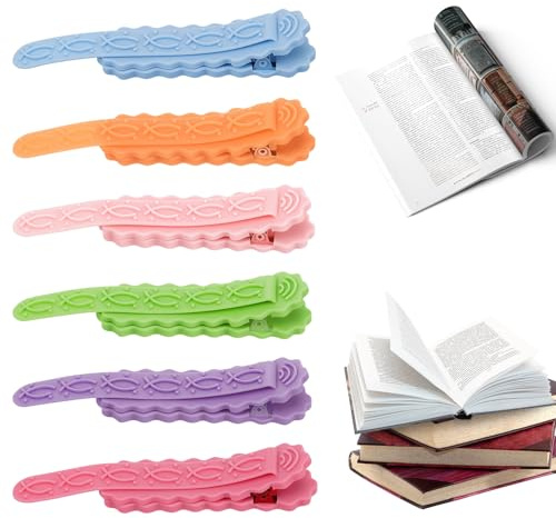 6 Stück Automatisches Lesezeichen, Bookmark aus Silikon, Lesezeichen mit Clip