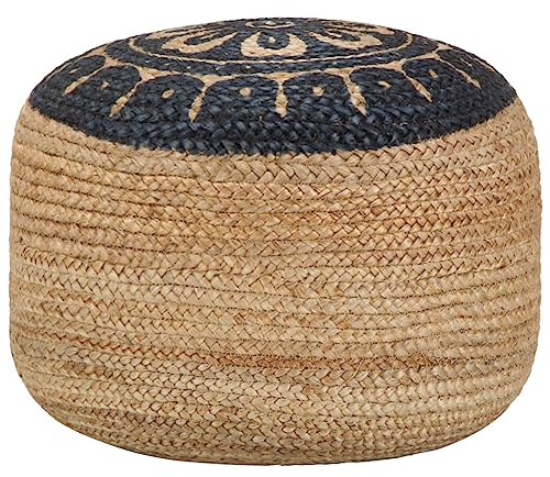 Frdhee Stauraumhocker,Handgefertigter Sitzpuff Blau 45 x 30 cm Jute,Hocker Mit Stauraum für Flur, Wohnzimmer, Badezimmer, und Büro