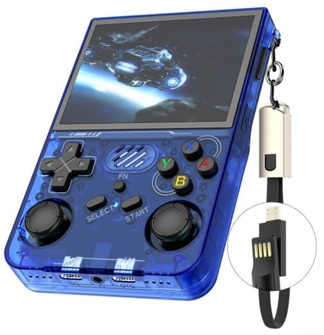 Console di gioco portatile retrò, R36XX con oltre 15.000 giochi schermo IPS da 3,5 pollici, divertimento portatile Open-Source-WiFi-Online-Multiplayer (A)