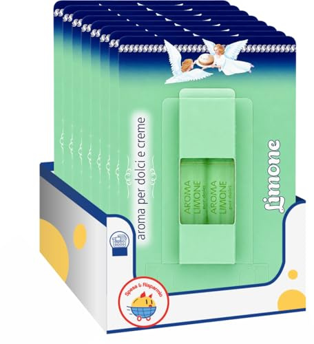 Aroma Limone per Dolci e Creme – 4 ml (2 Fialette) – Aroma Alimentare Liquido – Variazioni 4/8/12 Pezzi (8 PEZZI)