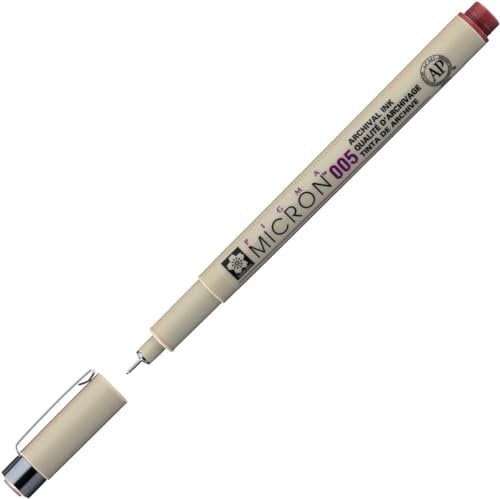 SAKURA Pigma Micron Fineliner - 0,20 mm Braun - Wasserfeste, permanente Archivierungspigmenttinte - Ideal für Künstler, Architekten, Wissenschaftler