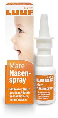 LUUF Baby Mare, Nasenspray für trockene Nasenschleimhaut, Nasenpflege 15 ml | Meersalz in destilliertem Wasser für Säuglinge & Kleinkinder – befeuchtet & reinigt die Nase sanft ohne Konservierungsstoffe
