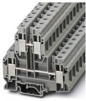 PHOENIX CONTACT UKKB 10-PV Doppelstockklemme mit Potenzialverbinder, Schraubanschluss, 0,5 mm² - 16 mm² Querschnitt, 20 - 6 AWG, 10.2 mm Breite, Grau, 50 Stück
