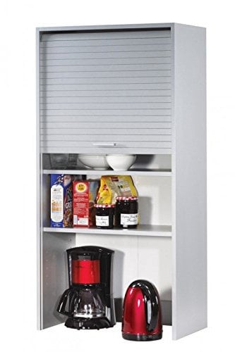 SIMMOB Meuble Haut de Cuisine Imitation Alu 3 Etagères 60 x 123,6 x 35 cm