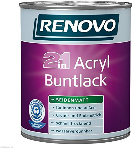 Acryl-Buntlack weiß 0,75 Liter seidenmatt Acryllack (13,32 €/Liter)