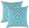 TreeWool Dekorativer Kissenbezug (60 x 60 cm, Türkis) Kaleidoskop Design 100% Baumwolle (2er Pack)