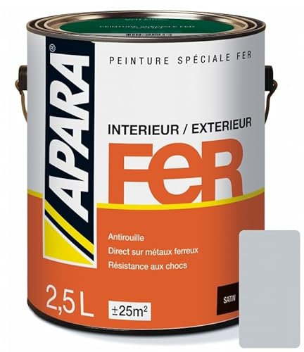 APARA Peinture Fer Satin 2.5 litres Gris clair (RAL 7035)