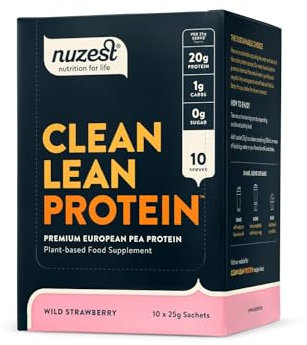 Vegan Protein Powders by Nuzest - Clean Lean Protein - Wild Strawberry - Plant Based Pea Protein Shake - Low Calorie & Low Carb - Gluten Free - Dairy Free - 25g x 10 (10 Servings)
