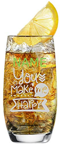 Schott Zwiesel Longdrinkglas [Banquet] mit individueller Gravur [Name] und [Motiv - You Make ME Happy] - MeinGlas