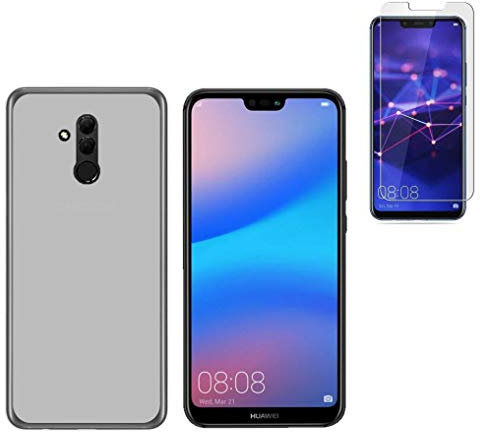 Todobarato24h Funda Compatible con Huawei Mate 20 Lite (6.3) Blanca TPU Lisa Silicona + Protector Cristal Templado