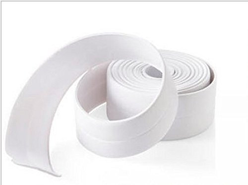 Auto-Adhésif Bande d'Etanchéité, 2 Rouleaux Ruban d'étanchéité Imperméable Résistant à l'humidité pour Baignoire Evier de Bain Toilette Cuisine Salle de Bains(22mm*3.2M, blanc)
