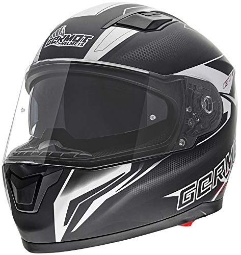 Germot GM 330 Dekor Helm Schwarz Matt/Weiß XS (53/54)