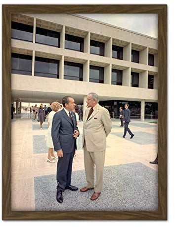 Fine Art Prints Presidents Nixon Johson Lbj Bibliothek, gerahmter Wandkunstdruck, 45,7 x 61 cm