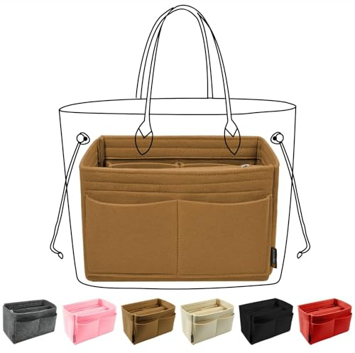 OMYSTYLE FASHION börse Organizer Einsatz, Handtasche & Tote Organizer, perfekt für Speedy Neverfull und mehr,braun,US XL (EU 2XL)
