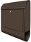 banjado® Design Briefkasten mit Schokobraun 38,5x46,5x13cm & 2 Schlüssel - Briefkasten Stahl schwarz mit Zeitungsfach pulverbeschichtet - Postkasten A4 Einwurf inkl. Montagematerial