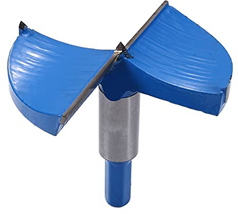 Utoolmart Forstner Holzbohrer Bohrer mit 95 mm Durchmesser, gerader Schaft, Hartmetallspitze Professionelle Holzbearbeitung Lochsäge Holzschneider 80 mm Länge Blau für Scharniersperrholz MDF CNC 1St