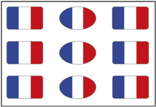 Artimagen Pegatina Bandera rectángulo Francia 9 uds. 16x11 mm/ud.