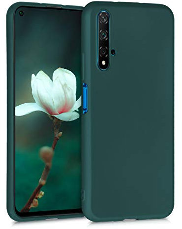 kwmobile Funda para Huawei Nova 5T Carcasa - Case TPU y Silicona Ultrafino - Antigolpes con Bordes elevados - Apto Carga inalámbrica - petróleo Metalizado