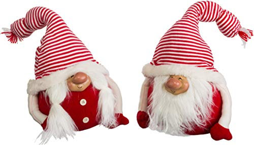 Brandsseller Weihnachtswichtel 32 cm – Skandinavische Figuren, detailreiche Gnome als dekorative Türstopper oder Winterdeko für Tisch, Fenster & Wohnzimmer, Paar