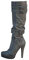 Minetom Stivali Donna Scarpe da Moda Autunno Inverno Scamosciato Pelle Casual Lunghi Stivali Tacchi Alti Slip On Y Grigio 39 EU