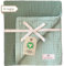 DIKOS® Musselin Babydecke Sommer 6-lagig 70×100 cm – Bio-Baumwolle (GOTS & Öko-Tex) – salbeigrün/Mint – weich & atmungsaktiv – Kuscheldecke, Spucktuch, Puckdecke – Geschenk Geburt Mädchen & Jungen