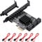 MZHOU Scheda Controller PCI-E 1X a 6 Porte SATA 3.0, Schede di Espansione PCIE SATA III 6Gbps, supporto SSD e HDD con Windows,Ubuntu