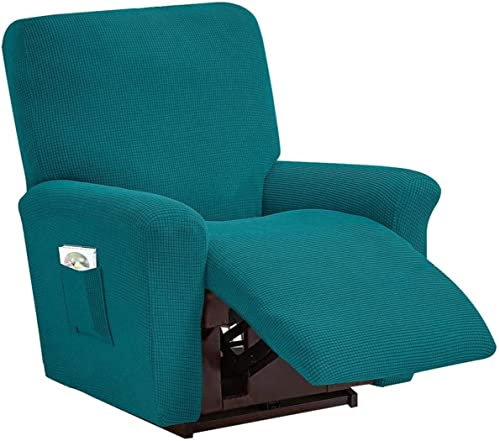 4 Pièce Housse De Fauteuil Inclinable, Doux Antidérapante avec Poche Latérale Housse Fauteuil Relax Electrique, Imprimées Spandex Housse De Canapé Fauteuil Protege de Meubles Lavable ( Color : #16 )