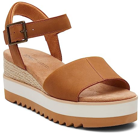 TOMS Women's Diana Sandal, Tan Leather, 5 UK