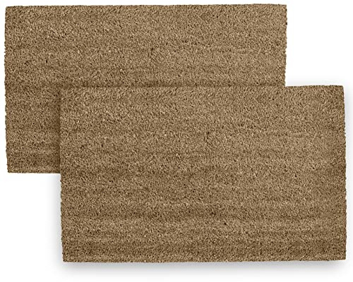 vingardium leviosa VL Door Mat 40x68cm – Plain Coir Door Mats with Non-Slip Latex Back – Long-Lasting Door Mats Outdoor for Garden, Patio, Garage or Front Step (Pack of 2)