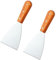 Spatule Manche En Bois 2pcs,Inoxydable Barbecue Spatule Plancha Spatule En Acier Inoxydable De Haute Qualité Pour Griller La Viande Teppanyaki Et Nettoyer La LèChefrite