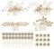 inSowni 36 Pack Gold Flower Leaf Bridal Wedding Hair Side Combs Slides+U-shaped Flower Hair Pins+Spiral Rhinestone Clips Barrettes Hair Pieces Headpieces Accessories for Brides Bridesmaids Women Girls