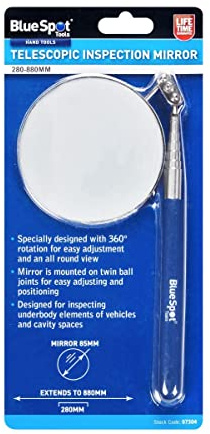 Blue Spot Large Inspection Mirror, For inspecting underbody elements of vehicles and cavity spaces