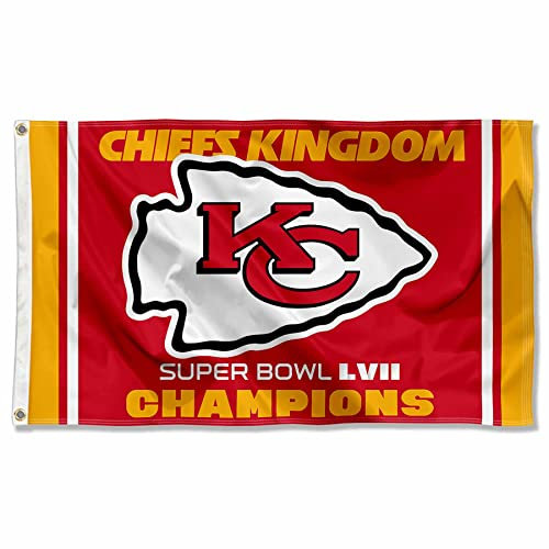WinCraft Kansas City Chiefs Super Bowl Champions Chiefs Kingdom Flag Outdoor Indoor 3x5 Foot Banner