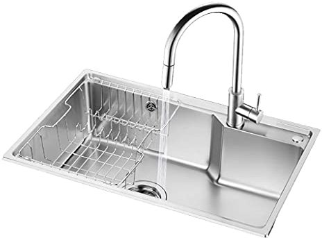Fregadero de Acero Inoxidable Juego de baño Individual Fregadero de Cocina Fregadero de Cocina de baño Simple Fregadero 304 Lavabo bajo encimera Pequeño ángulo en R Baño Simple Cuerpo más pr