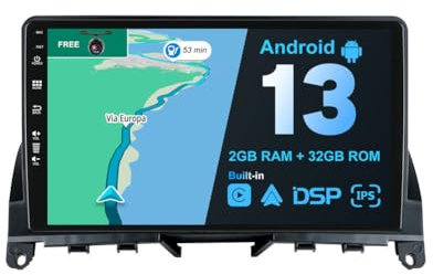 JOYX Android 13 IPS Autoradio Passt für Benz W204 S204 C-Class C180 C200 C220 (2006-2011) - Eingebautes CarPlay Android Auto - KOSTENLOS Kamera - 2G+32G - 9 Zoll 2 Din - DSP DAB SWC WiFi Fast-Boot 4G