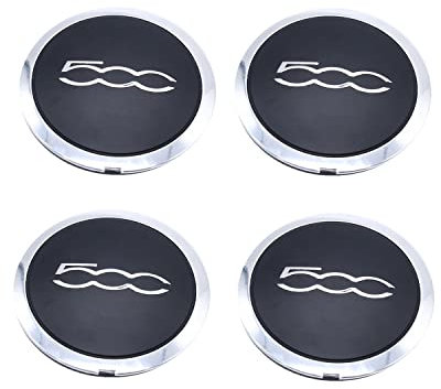 SHLPDFM 4X Nabendeckel Felgendeckel Radnabendeckel Radkappe mit Chromrand für F-i-a-t 500 51884863