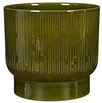 Mica Decorations Pot de Fleur Thiago - 26x26x23 cm - Terre Cuite - Vert