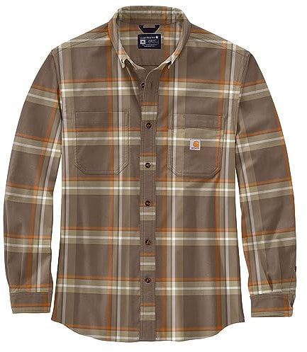 Carhartt Camicia a maniche lunghe da uomo Flannel L/S Plaid Shirt, castagna, XXL