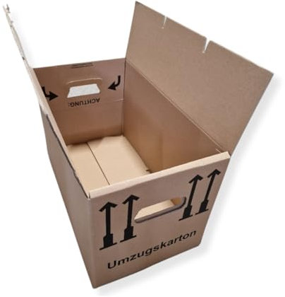 1 St. Umzugskarton 600 x 320 x 350 mm, bis 40 kg, 2.03 EB 2-wellig, stark, ca. 60 Liter groß XXL mit Tragegriffe