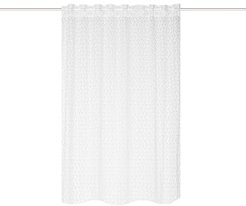 HOME WOHNIDEEN Fertigschal 85274 PANILIA, Raschelspitze, Blätterdesign, Kombiband, Farbe:wollweiß, Größe:145 x 140 cm, Anzahl:1x