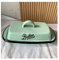 Butterdose Email Butter Teller, Retro nostalgischer Butterbehälter mit Deckel, Emaille Butterfach, die Butter-Snack-Käse halten kann (grün) Butterbehälter
